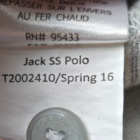 Toad & Co Jack Short Sleeve Polo Grey Stripe Size Large - Picture 4 of 4